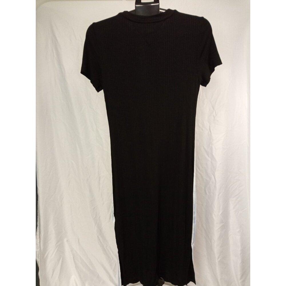 Tommy Jeans Women's Black Bodycon Short Sleeved Maxi Dress Size Medium
